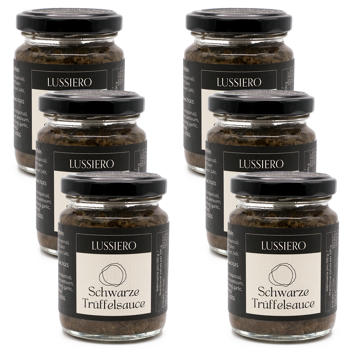 Sechserpack schwarze Trüffelsauce, je 80 g