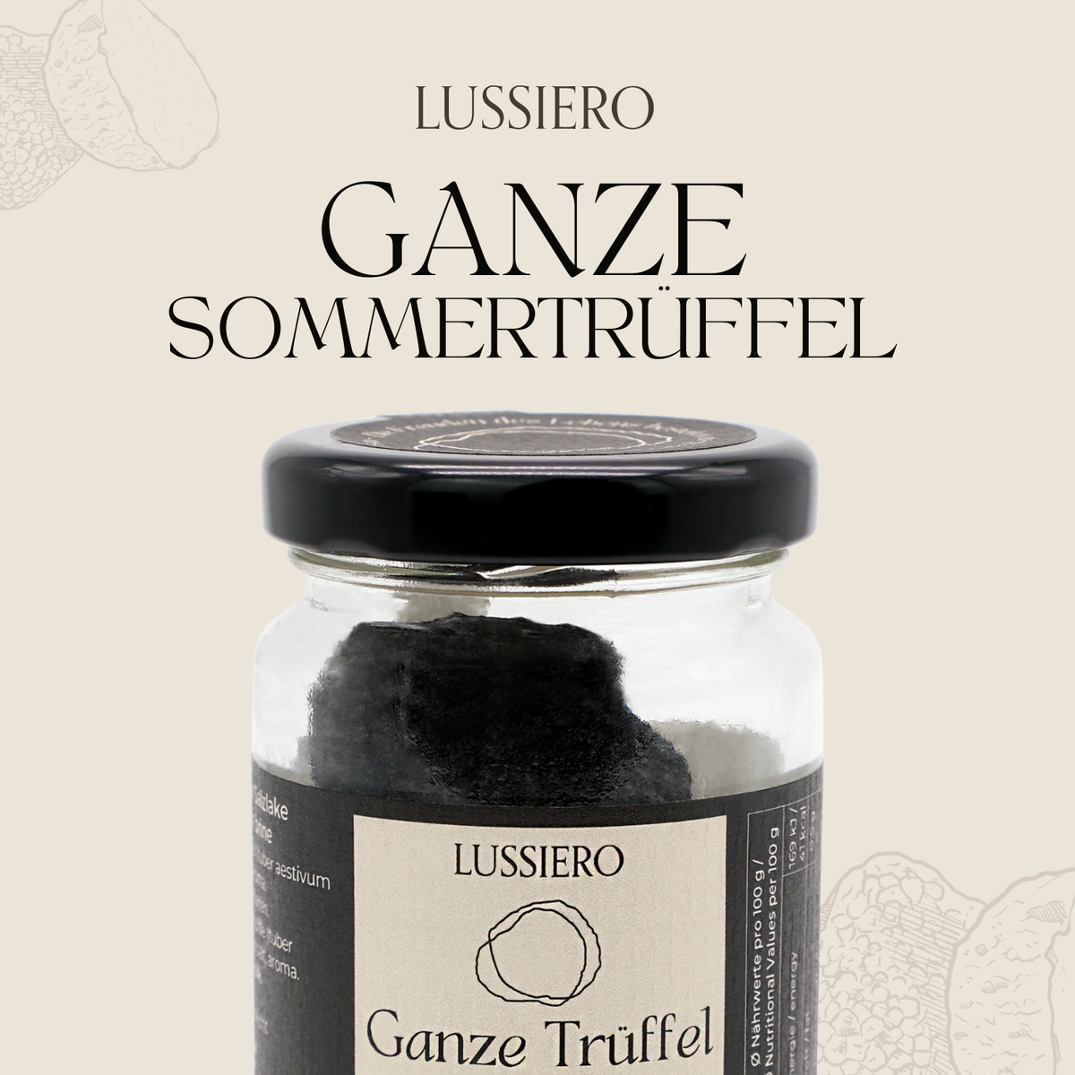 Lussiero Schwarze Sommertrüffel Ganze Trüffel Tuber Aestivum Vitt. 30g