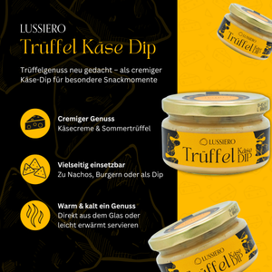 Lussiero Trüffel Käse Dip cremige Käsesauce mit echtem Sommertrüffel 190g