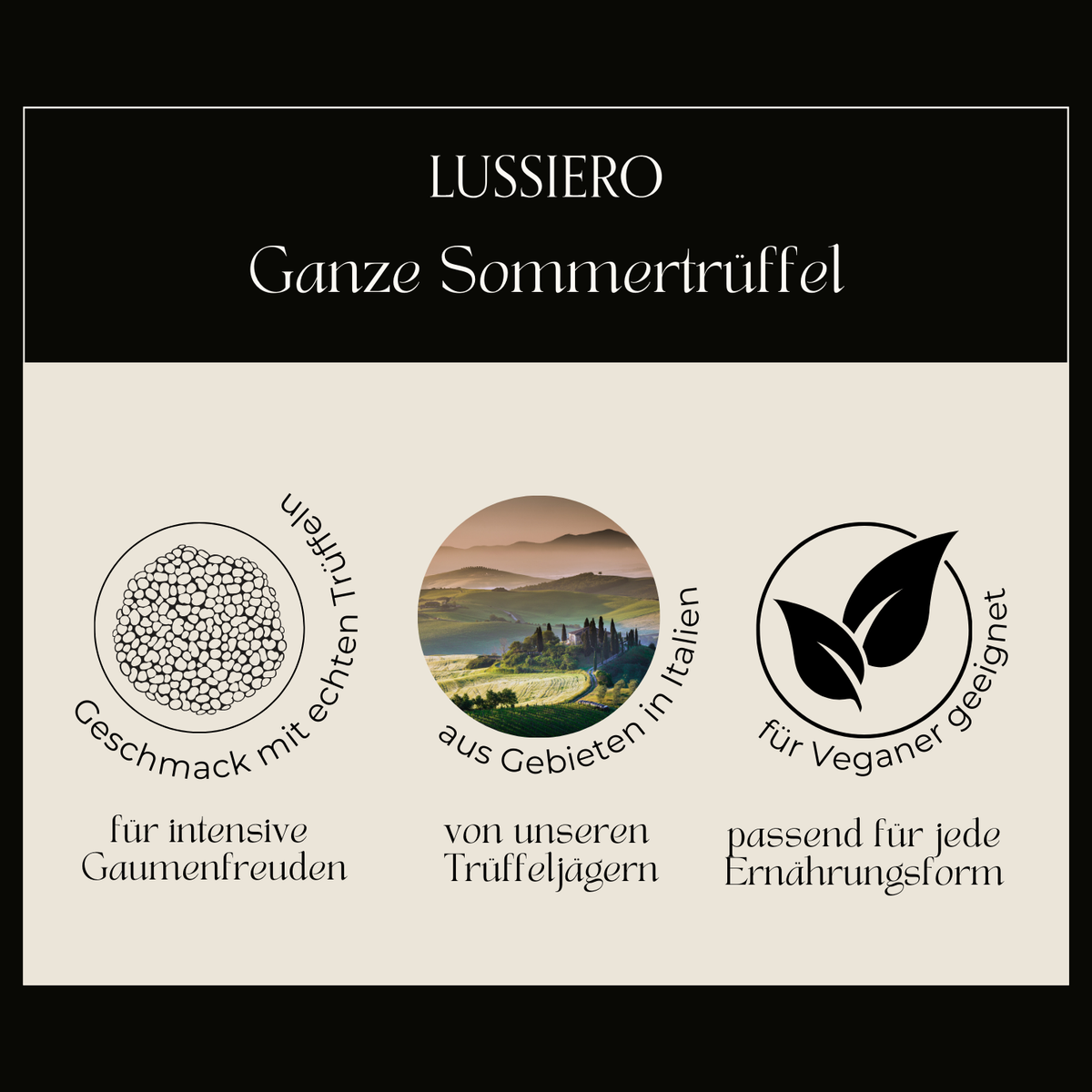 Lussiero Schwarze Sommertrüffel Ganze Trüffel Tuber Aestivum Vitt. 30g