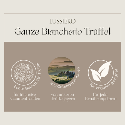 Übersicht: echte Bianchetto-Trüffel, aus Gebieten in Italien, für jede Ernährungsform