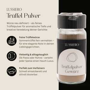 Lussiero Truffle Dust Edles Trüffelpulver mit getrocknetem Sommertrüffel Aromatisches Trüffelpulver