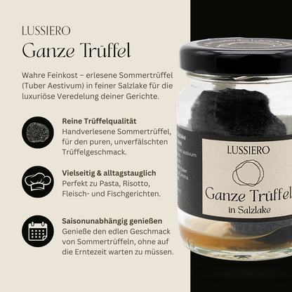 Lussiero Schwarze Sommertrüffel Ganze Trüffel Tuber Aestivum Vitt. 30g