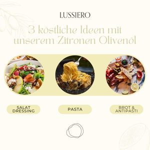 Lussiero Zitronen Olivenöl Natives Olivenöl Extra mit natürlichem Zitronen-Aroma Lemon Oil 250ml