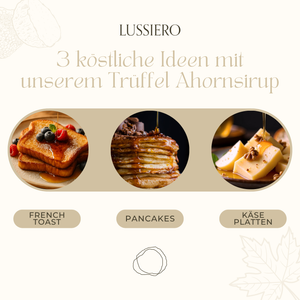 Lussiero Trüffel-Ahornsirup echter kanadischer Ahornsirup mit Sommertrüffel verfeinert Gourmet-Sirup für Feinschmecker 100ml