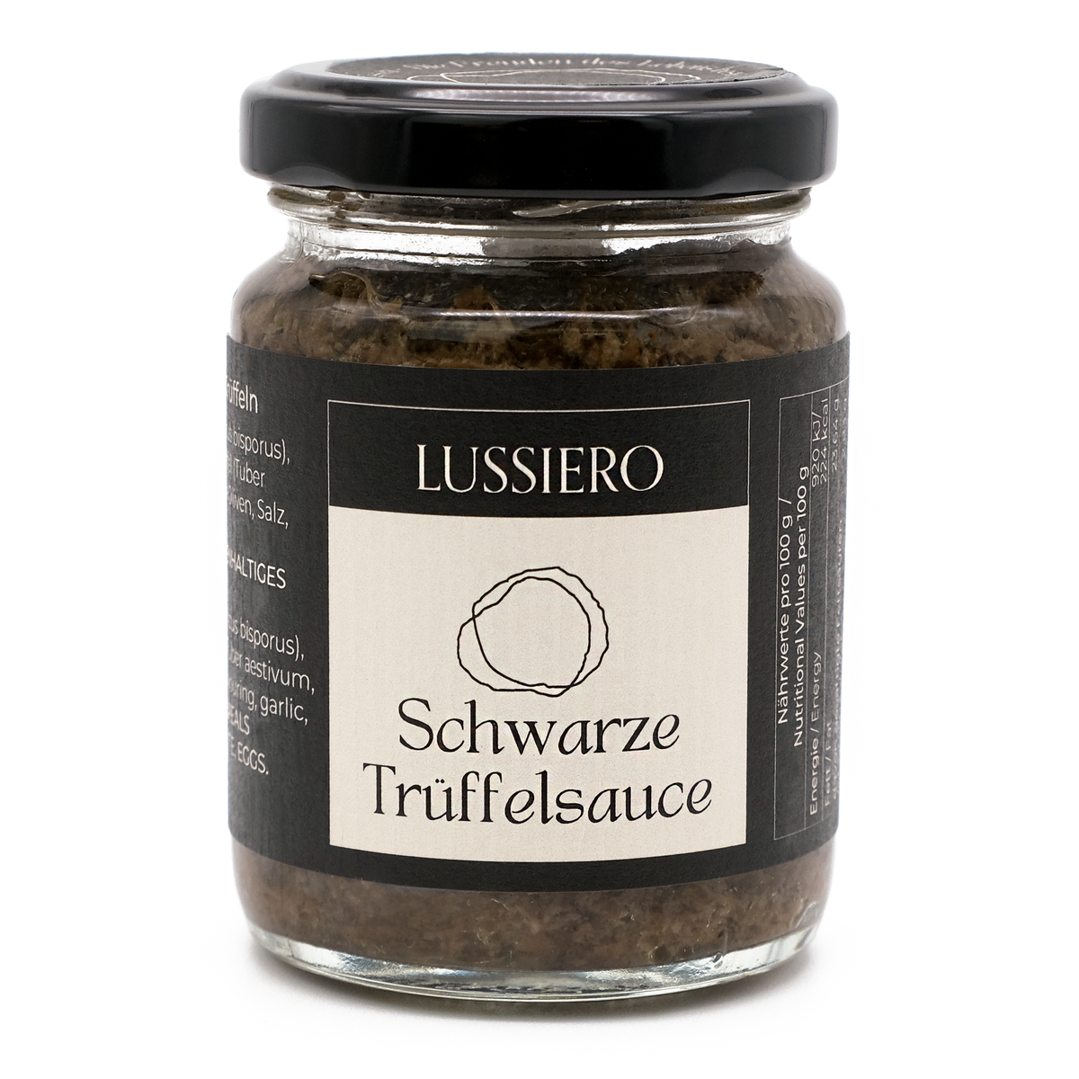 Glas Lussiero Schwarze Trüffelsauce, 80 g, von vorne