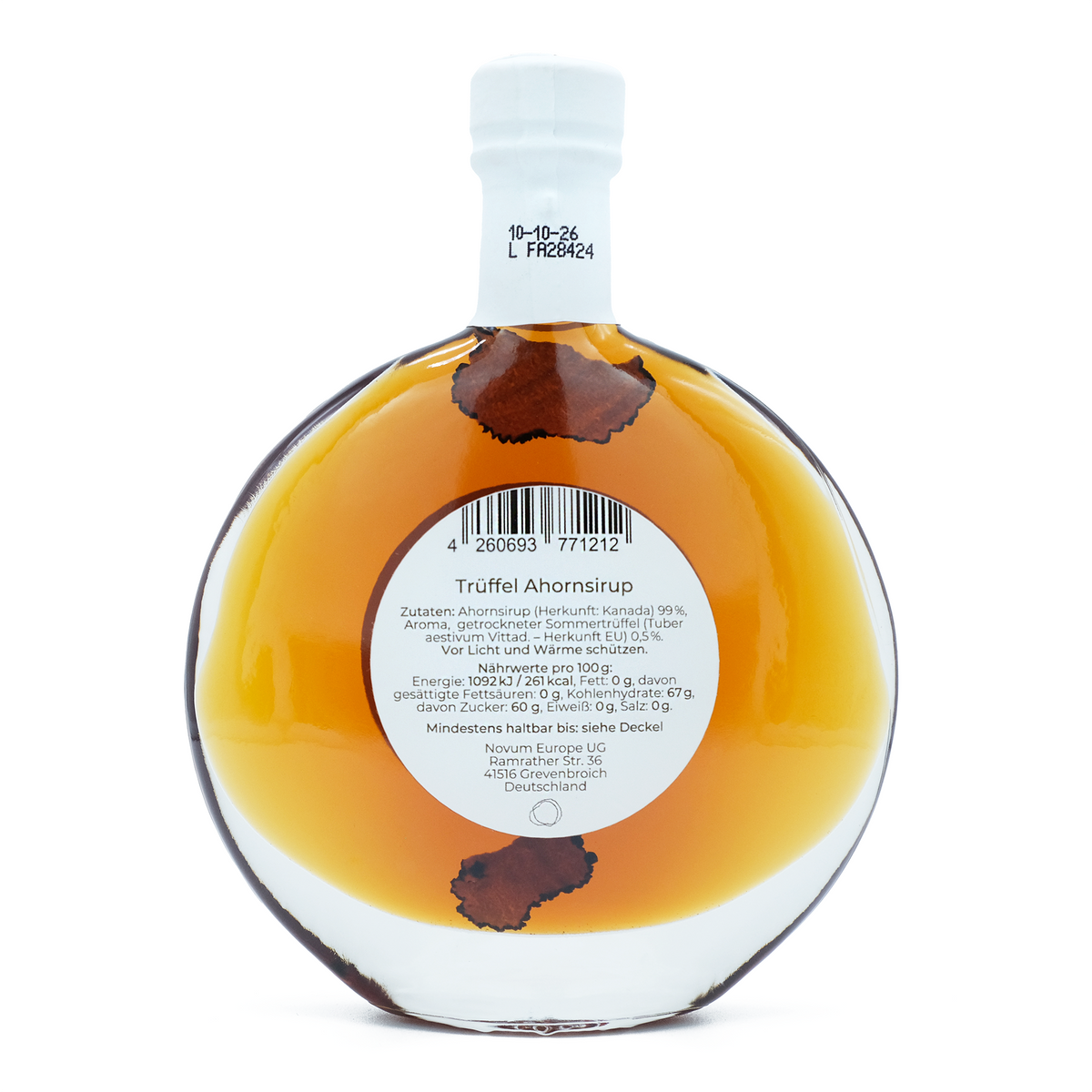 Rückseite der Flasche mit Zutatenangaben