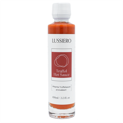 Flasche Trüffel Hot Sauce von vorne