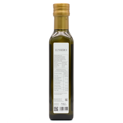 Lussiero Olivenöl Set 3x 250ml Natives Olivenöl Extra mit Zitrone, Knoblauch, Chili - Aromatisierte Gourmet Öle zum Verfeinern von Pasta, Salaten, Fleisch, Pizza und Gemüse Mediterrane Öl-Kombination