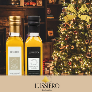 Lussiero Trüffelöl-Set aus weißem und schwarzem Trüffel-Öl, Feinkost Geschenkset 2 x 250ml