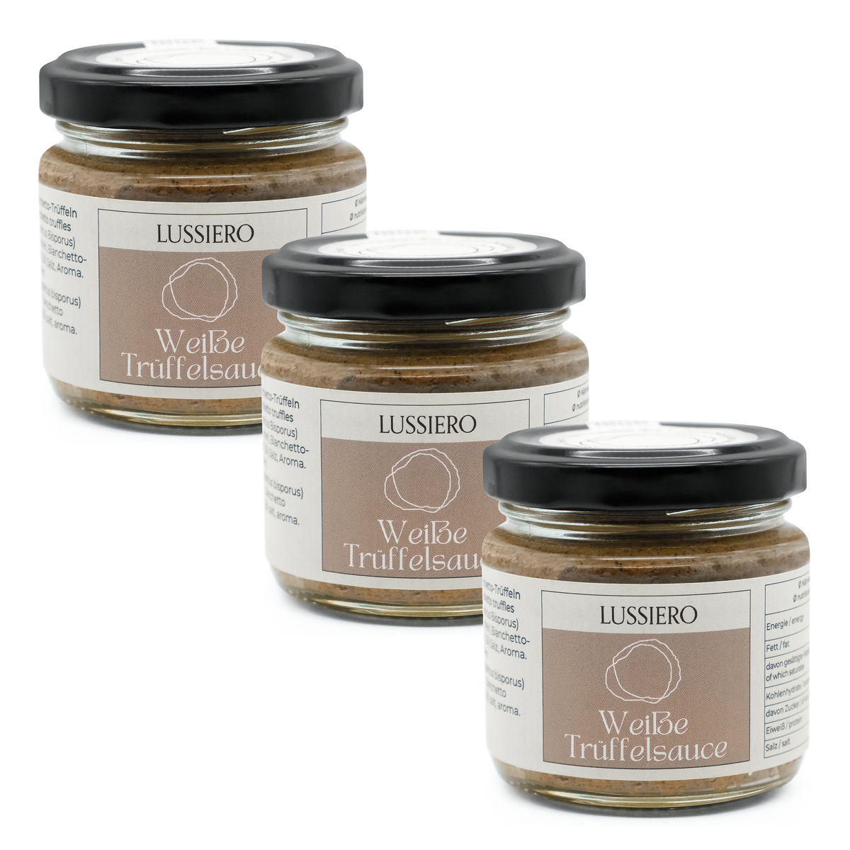 Dreierpack weiße Trüffelsauce, je 80 g